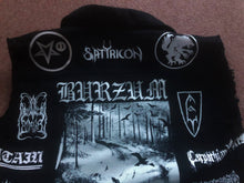 Load image into Gallery viewer, True Scandinavian Black Metal Battle Jacket Cut-Off Denim Vest Burzum Mayhem Darkthrone Taake