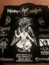 Load image into Gallery viewer, Black Metal Battle Jacket Cut-Off Denim Vest Darkthrone Baphomet True Norwegian