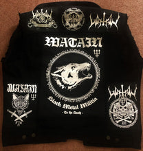 Load image into Gallery viewer, Total Watain Patch Battle Jacket Black Metal Militia Denim Cut-Off Trident Wolf Eclipse FTW 13