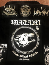 Load image into Gallery viewer, Total Watain Patch Battle Jacket Black Metal Militia Denim Cut-Off Trident Wolf Eclipse FTW 13