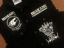 Load image into Gallery viewer, Total Watain Patch Battle Jacket Black Metal Militia Denim Cut-Off Trident Wolf Eclipse FTW 13