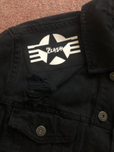Load image into Gallery viewer, The Clash Lightning Bolt Skull Black Distressed Denim Punk Jacket