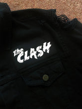 Load image into Gallery viewer, The Clash Lightning Bolt Skull Black Distressed Denim Punk Jacket