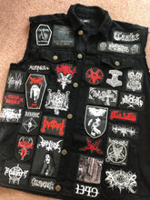 Load image into Gallery viewer, Your Personal Black Metal Patch Collection/Selection Cut-Off Denim Battle Jacket Vest
