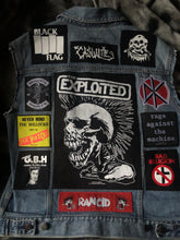 Load image into Gallery viewer, Your Personal Punk Rock Patch Collection/Selection Cut-Off Denim Battle Jacket Vest