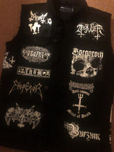 Load image into Gallery viewer, Black Metal Battle Jacket Cut-Off Denim Vest Darkthrone Transilvanian Hunger