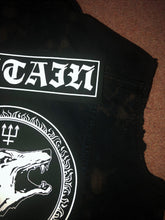 Load image into Gallery viewer, Watain Filth-Splattered Battle Jacket Distressed Black Metal Rocker Patch Denim Cut-Off
