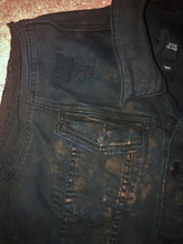 Load image into Gallery viewer, Watain Filth-Splattered Battle Jacket Distressed Black Metal Rocker Patch Denim Cut-Off