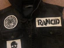 Load image into Gallery viewer, Rancid Punx 20 Years Down Hooligans Punk Rock Denim Cut-Off Hooded Battle Jacket