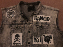 Load image into Gallery viewer, Rancid Punx 20 Years Down Hooligans Punk Rock Denim Cut-Off Hooded Battle Jacket