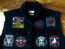 Load image into Gallery viewer, Your Personal Patch Collection/Selection Cut-Off Denim Battle Jacket Vest Heavy Metal Thrash Death Doom