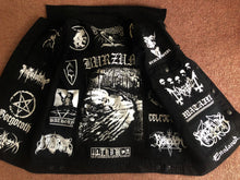 Load image into Gallery viewer, Black Metal Battle Jacket Cut-Off Denim Vest Watain Satanic Warmaster Hellhammer