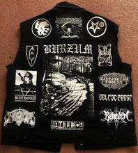 Load image into Gallery viewer, Black Metal Battle Jacket Cut-Off Denim Vest Burzum Darkthrone Mayhem True Norwegian