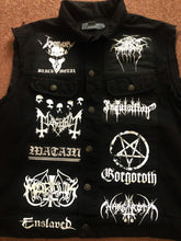 Load image into Gallery viewer, Black Metal Battle Jacket Cut-Off Denim Vest Burzum Darkthrone Mayhem True Norwegian