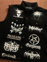 Load image into Gallery viewer, Black Metal Battle Jacket Cut-Off Denim Vest Burzum Darkthrone Mayhem True Norwegian