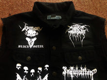 Load image into Gallery viewer, Black Metal Battle Jacket Cut-Off Denim Vest Watain Satanic Warmaster Hellhammer