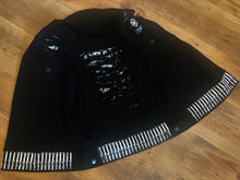 Load image into Gallery viewer, Distressed Punk Rock Black Denim Vest Cut-Off Battle Jacket Slashed Shredded + Studs/Spikes Option