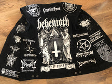 Load image into Gallery viewer, Black Metal Battle Jacket Cut-Off Denim Vest Watain Satanic Warmaster Hellhammer