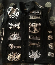 Load image into Gallery viewer, Black Metal Battle Jacket Cut-Off Denim Vest Mayhem De Mysteriis Dom Sathanas