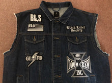 Load image into Gallery viewer, Black Label Society Doom Crew Rocker Patch Set Battle Jacket Cut-Off Denim BLS GIFD
