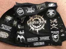 Load image into Gallery viewer, Black Metal Battle Jacket Cut-Off Denim Vest Carpathian Forest Bathory Watain Immortal Satyricon