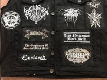 Load image into Gallery viewer, Black Metal Battle Jacket Cut-Off Denim Vest Carpathian Forest Bathory Watain Immortal Satyricon