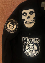 Load image into Gallery viewer, Misfits Fiend Club For Life Crimson Ghost Black Denim Battle Jacket Horror Punk