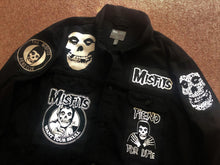 Load image into Gallery viewer, Misfits Fiend Club For Life Crimson Ghost Black Denim Battle Jacket Horror Punk