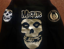 Load image into Gallery viewer, Misfits Fiend Club For Life Crimson Ghost Black Denim Battle Jacket Horror Punk