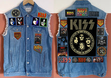 Load image into Gallery viewer, KISS Army: Quarter / Half / Three-Quarters / Full Patch Denim Vest Cut-Off Battle Jacket