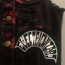 Load image into Gallery viewer, Electric Wizard Girls' Black 'n' Bloody Red Tie-Bleach Denim Cut-Off Black Mass Doom Metal
