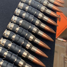 Load image into Gallery viewer, Bullet Belt: Genuine Metal Silver 7.62 Calibre with Copper Heads