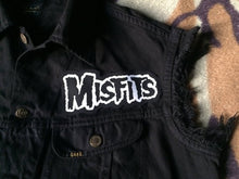 Load image into Gallery viewer, Misfits Fiend Club For Life Crimson Ghost Black Denim Vest Cut-Off Battle Jacket Horror Punk