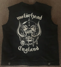 Load image into Gallery viewer, Motörhead Road Crew Denim Vest Cut-Off Battle Jacket Born To Lose Live To Win Ace Of Spades