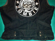 Load image into Gallery viewer, White Zombie Girls' Denim Biker Vest Dragula Living Dead Girl