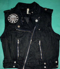 Load image into Gallery viewer, White Zombie Girls' Denim Biker Vest Dragula Living Dead Girl
