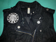 Load image into Gallery viewer, White Zombie Girls' Denim Biker Vest Dragula Living Dead Girl