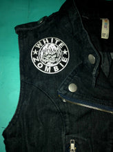 Load image into Gallery viewer, White Zombie Girls' Denim Biker Vest Dragula Living Dead Girl
