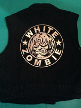 Load image into Gallery viewer, White Zombie Girls' Denim Biker Vest Dragula Living Dead Girl