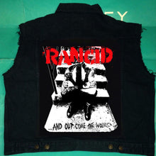 Load image into Gallery viewer, Rancid Punx Hooligans Punk Rock Denim Cut-Off Hooded Battle Jacket