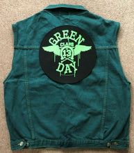 Load image into Gallery viewer, Green Day Green Denim Cut-Off Vest Battle Jacket Dookie American Idiot Nimrod Punk