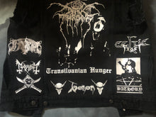 Load image into Gallery viewer, Black Metal Battle Jacket Cut-Off Denim Vest True Scandinavian XXL Superstrip Patch
