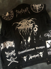 Load image into Gallery viewer, Black Metal Battle Jacket Cut-Off Denim Vest True Scandinavian XXL Superstrip Patch
