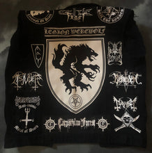 Load image into Gallery viewer, Black Metal Battle Jacket Cut-Off Denim Vest True Scandinavian XXL Superstrip Patch
