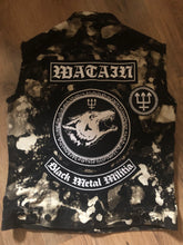 Load image into Gallery viewer, Watain Filth-Splattered Battle Jacket Distressed Black Metal Rocker Patch Denim Cut-Off Bleach Out Edition
