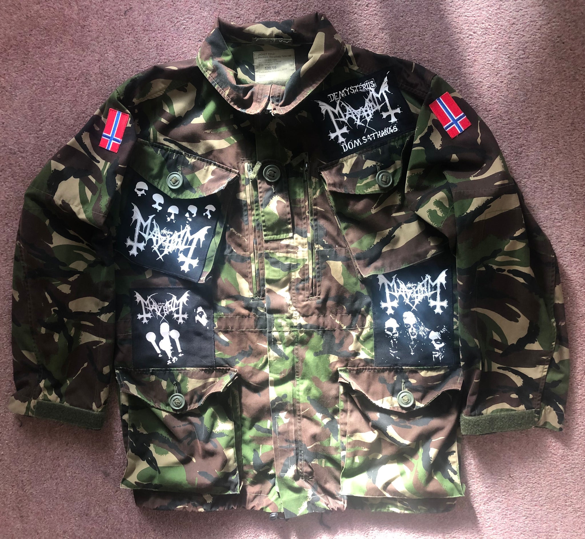 True Mayhem Army Camouflage Woodland DPM Jacket De Mysteriis Dom Satha Creatin For Satan