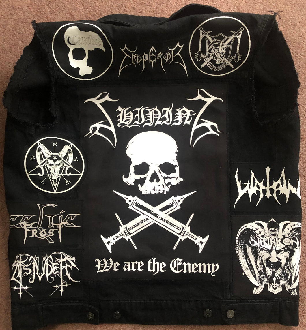 Depressive Suicidal Black Metal Battle Jacket Cut-Off Denim Vest Shining Lifelover Nocturnal Depression