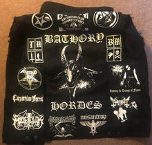 Load image into Gallery viewer, Black Metal Battle Jacket Cut-Off Denim Vest Bathory Hordes True Norwegian Darkthrone
