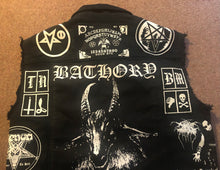 Load image into Gallery viewer, Black Metal Battle Jacket Cut-Off Denim Vest Bathory Hordes True Norwegian Darkthrone
