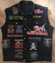 Load and play video in Gallery viewer, Fully Laden Iron Maiden: Trooper Edition Fear Of The Dark Patch Denim Cut-Off Battle Jacket
